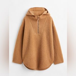H&M oversized fleece hoodie size small - color dark beige